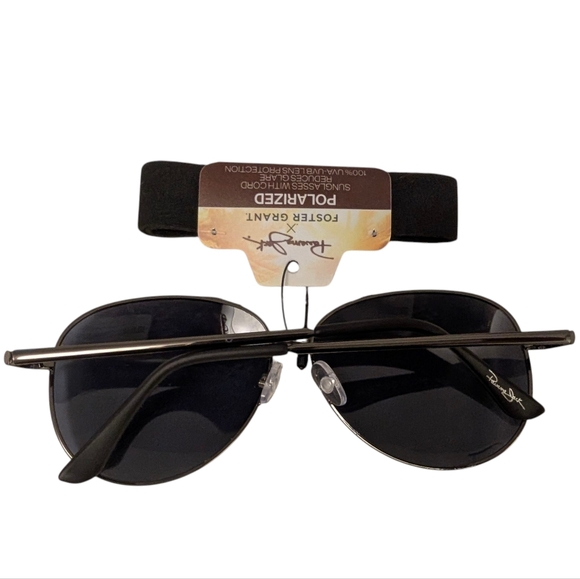 AVIATOR NWT Sunglasses Polorized Dark Grey Silver Foster Grant - Picture 7 of 11